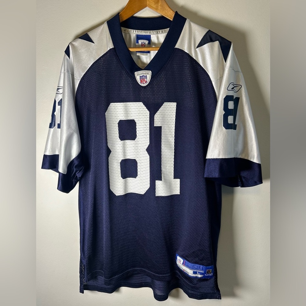 Vintage Reebok NFL Jersey Terrell Owens #81 Dallas Cowboys Mens L Blue Nylon EUC